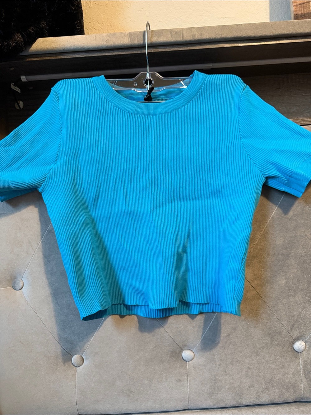 Cotton On Body Ribbed Crop Top in Teal Blue